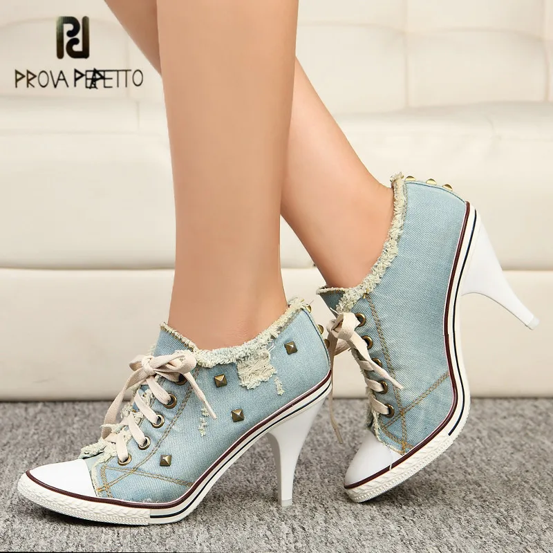 denim heels for women