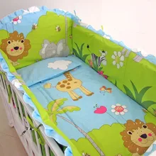 Промо-акция! 6 шт., детские кроватки, хлопок, детская кроватка, детская съемная, включает:(бампер+ простыня+ наволочка