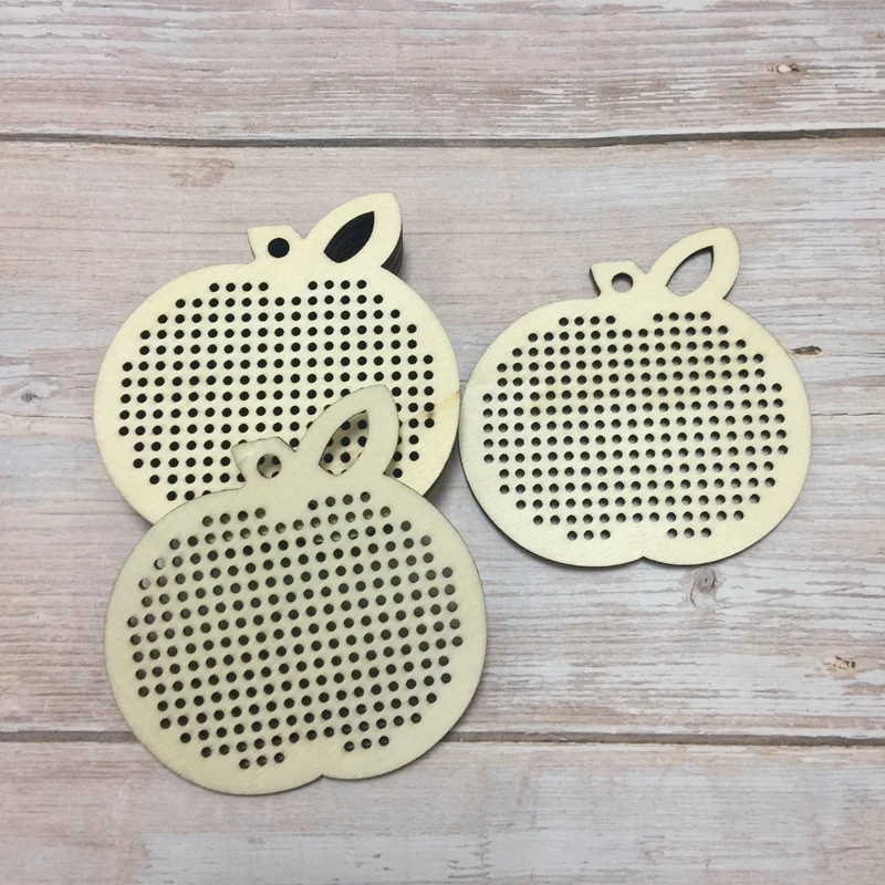 

20x wooden apple cut out wooden embroidery cross stitch