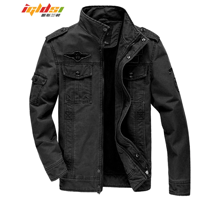 Giacca Militare Da Uomo Air Force One Male Jean Army Soldier Lavaggio Cappotti In Cotone Novità 2018 Primavera Autunno Uomo Giacche Cargo 5Xl 6Xl