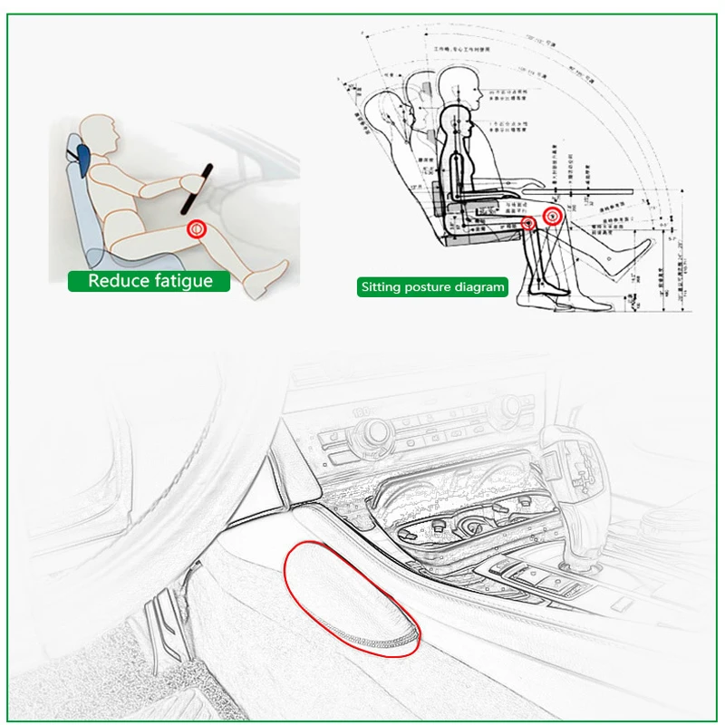 Для Audi A1 A6L A3 A4 A6 A8 TT Q7 Q3 R8 S5 S6 S7 S8 SQ5 автомобильный Стайлинг Кожаная подушка для ног