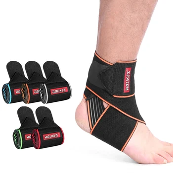 1Pcs Veiligheid Enkel Ondersteuning Gym Running Bescherming Zwarte Voet Bandage Verstelbare Elastische Enkelbrace Band Guard