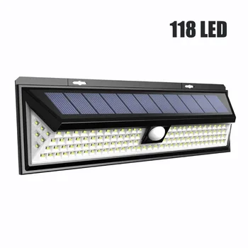 

118 LED 1000LM Waterproof PIR Motion Sensor Solar Garden Light Outdoor LED Solar Lamp 3 Mode Security Pool Door Solar Lighting