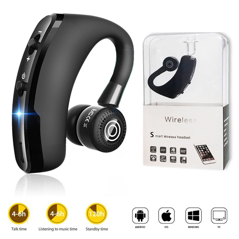 

V9 Wireless Bluetooth 4.1 Headset Handsfree Earphone Universal Earpiece Bluetooth Bass Headphone Earbuds with Mic