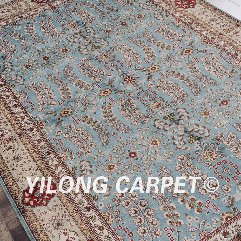Yilong 6'x9 турецкий ковер шелк элегантный синий Vantage изысканный персидский коврики (YHW611AB6x9)