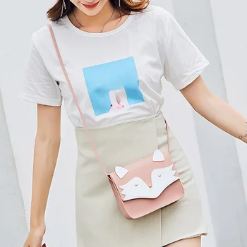 

Crossbody Single Shoulder Bag Cats Decoration Small Rectangle Handbag with Strap for Women New