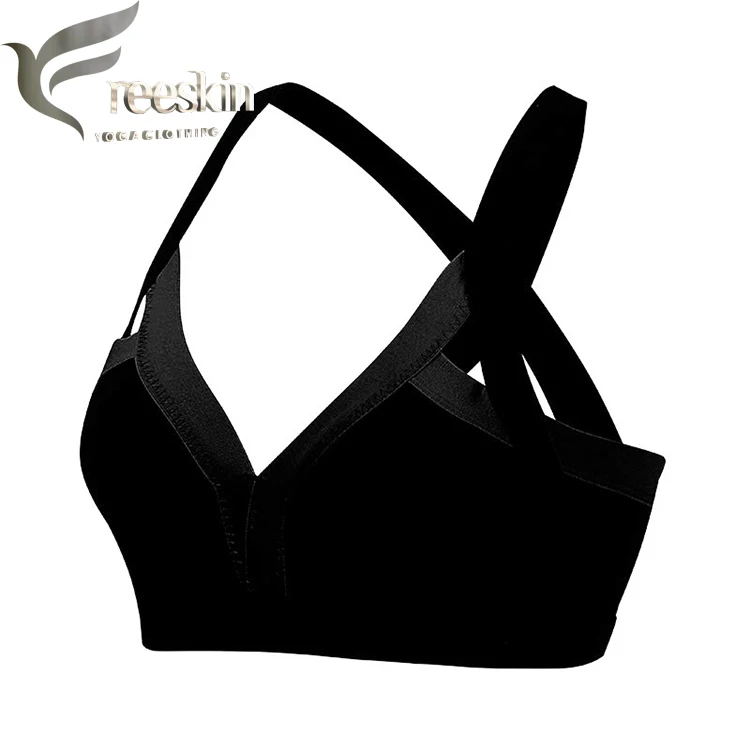 Zhangyunuo Women Yoga Bra Plus Size Patchwork Sports Bra Gym Cross Backless Bra Yoga Padded Mujer Strappy Cropped Top Fitness