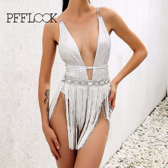 Best Price PFFLOOK New Bikini Set For Womens One Piece Swimwear Summer V Neck Backless Bathing Suits Biquini Monokini Tassel Swim Suit Best Price PFFLOOK New Bikini Set For Womens One Piece Swimwear Summer V Neck Backless Bathing Suits Biquini Monokini Tassel Swim Suit