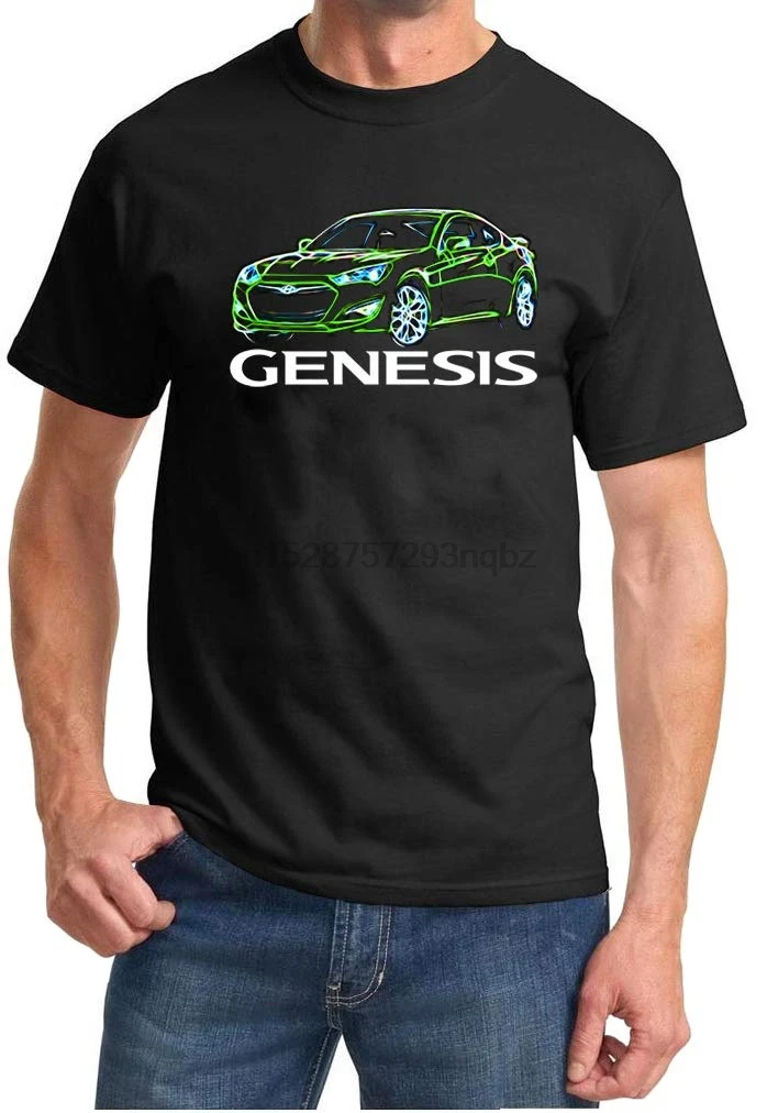 Футболка с неоновыми огнями для спортивного автомобиля Hyundai Genesis | Мужская одежда