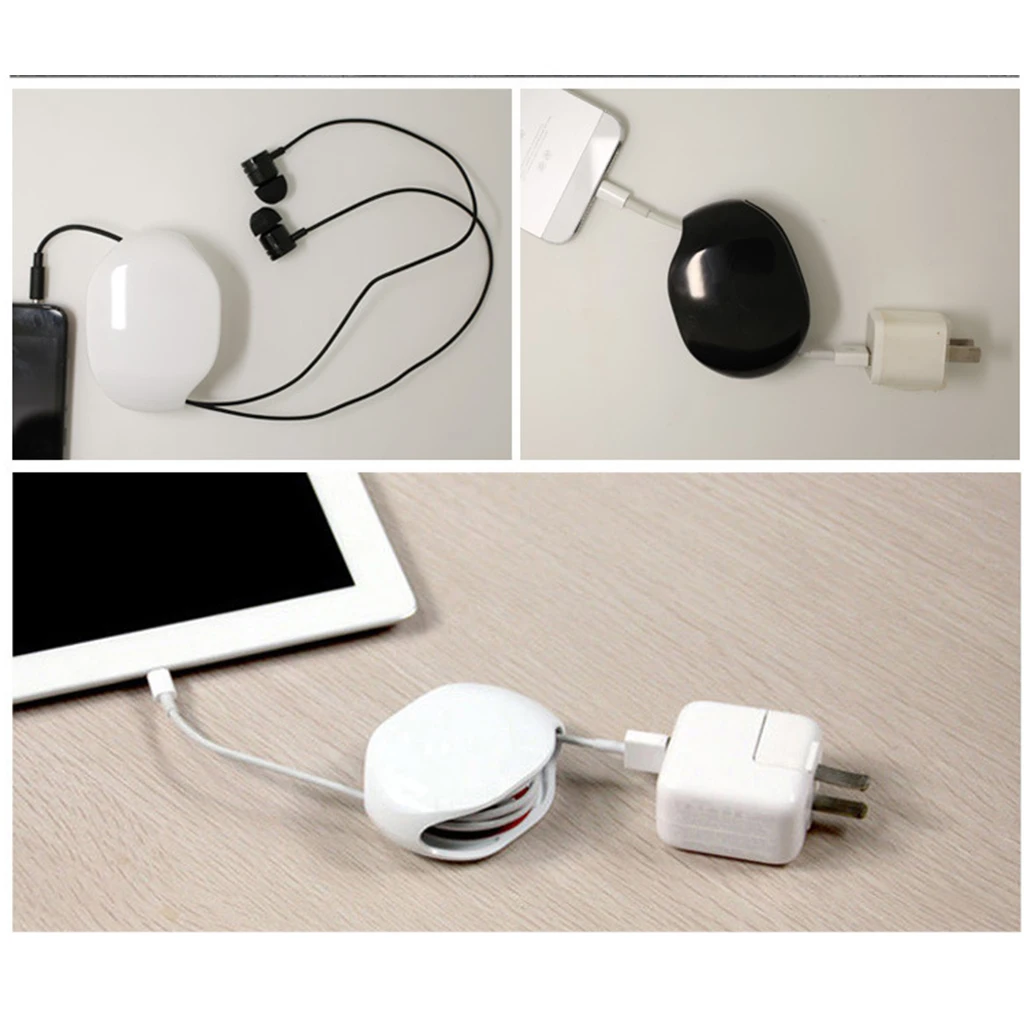  2 Packed USB Cable Manager PE Cord Case Earphone Reel Winder Portable Cable Storage Compatible Wire Organizer 