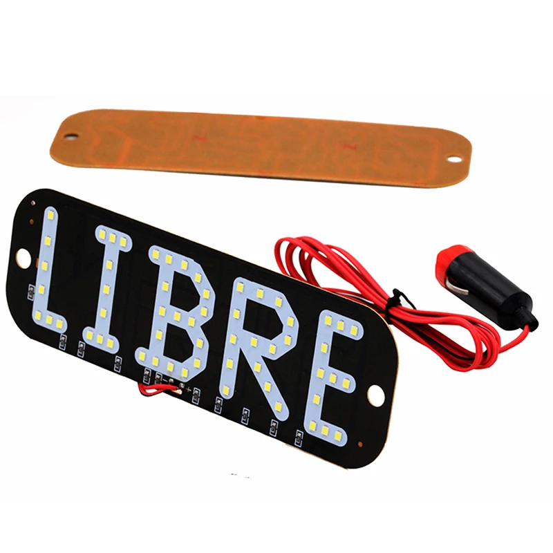 Hisnn Led Windscree Light Pad Libre Style Per Tassista Con Caricabatteria Per Auto 12V 4 Colori Scegli