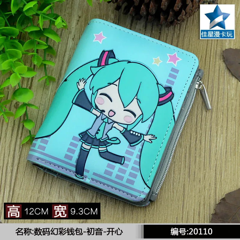 Студенческий короткий кошелек для монет Аниме/ACG Hatsune Miku тисненый кошелек с магнитной кнопкой