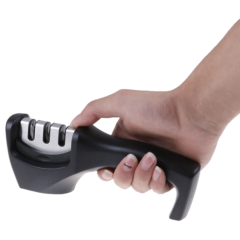 

1PC 3 Stages Professional Knife Sharpener Kitchen Sharpening Stone Tungsten Steel And Ceramic Kitchen Knives Accessories