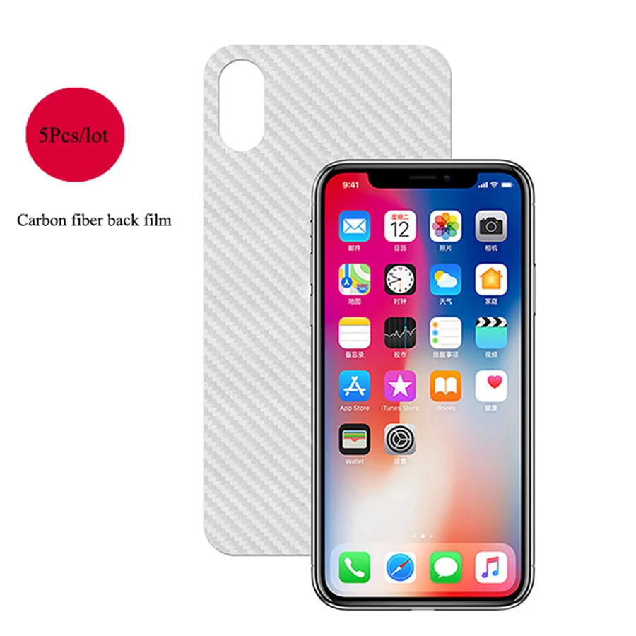 IMIDO-For-iPhone-X-5D-Curved-Full-Cover-Front-Tempered-glass-3D-Back-Cover-Carbon-Fiber