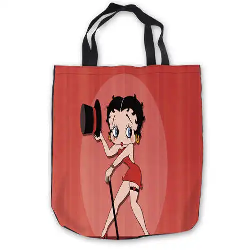 

Custom Canvas Betty-Boop-betty (1) Tote Hand Bags Shopping Bag Casual Beach HandBags Foldable 180911-03-60