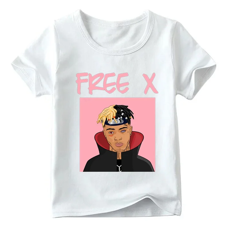 Г., футболка с принтом персонажей мультфильма Xxxtentacion для мальчиков и девочек детские летние белые топы с короткими рукавами, Детская Повседневная футболка HKP2420 - Цвет: White F