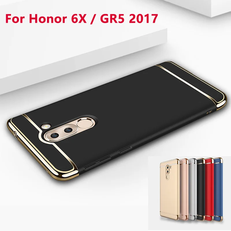 

3in1 plating case for HUAWEI Honor 6X / GR5 2017 Phone Cases Hard PC Bag Skin Back Cover Fundas Capa