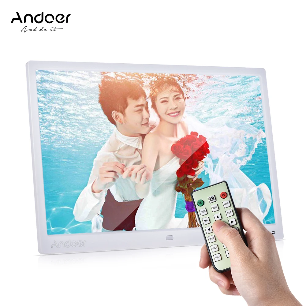 Andoer 1" LED Фоторамки Desktop альбом Дисплей mp4 видео mp3 аудио TXT книгу часы Календари w/инфракрасный Дистанционное управление