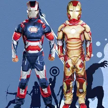 Costumes de noël pour garçon Super-Héros Captain America & Iron Man Halloween Costume Pour Enfants Fantaisie Fantaisie Robe Garçon Carnaval Partie