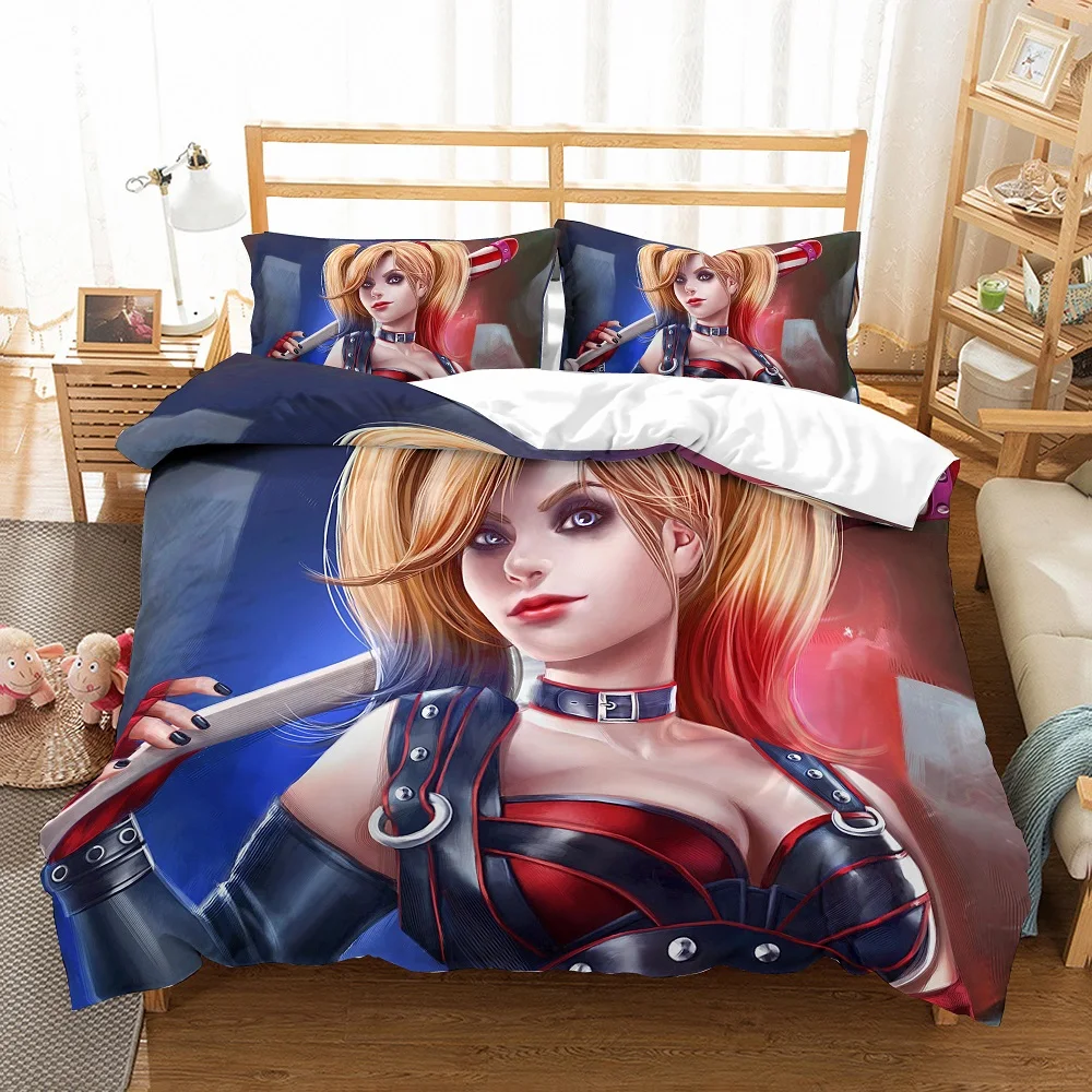 Anime Duvet Cover Set Harley Quinn Single Double Bedding Sets Boys