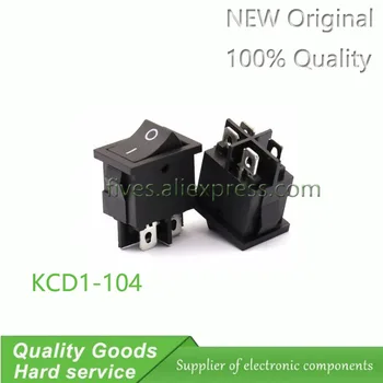 

5PCS/Lot 21x15mm KCD1-104 Rocker Switch boat rocker power switch Black 4 pin 2 terminal
