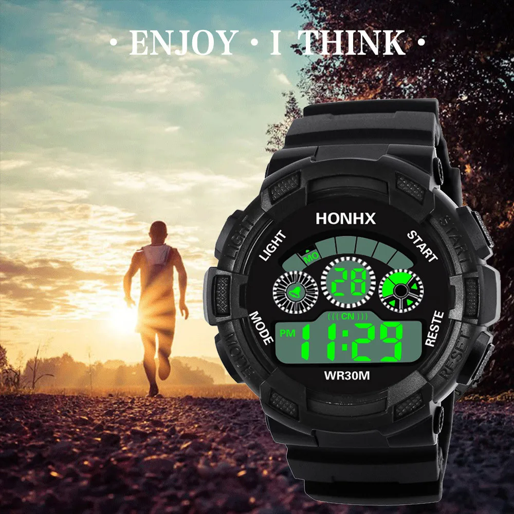 

Men's Clock Sport Digital LED Waterproof Wrist Watch Luxury Men Analog Digital Military Army Stylish Mens Electronic watch Clock