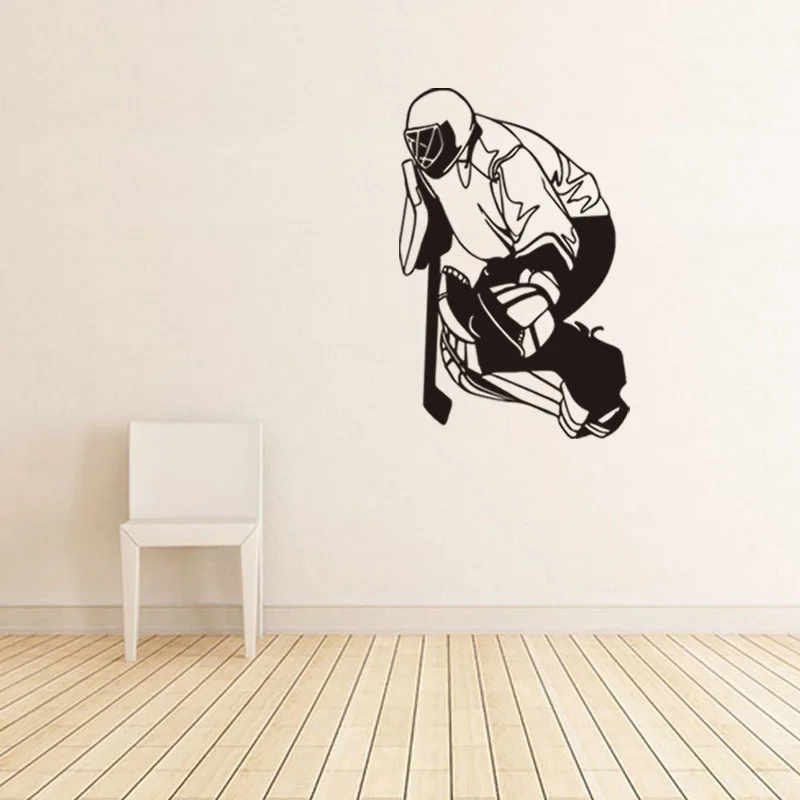 Wall Stickers Ice Hockey Sports Boys Cool Smashed Decal 3D Art Vinyl Room BA195