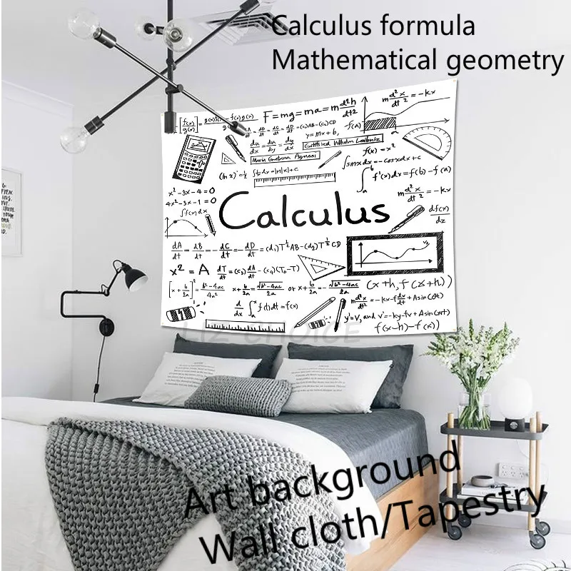 Tidy Decor Tapestry,Math Geometry Calculus Science Formula Numbers