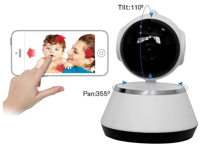 CCTV 720P WiFi мини детский монитор Беспроводная IP камера PTZ P2P видеонаблюдение