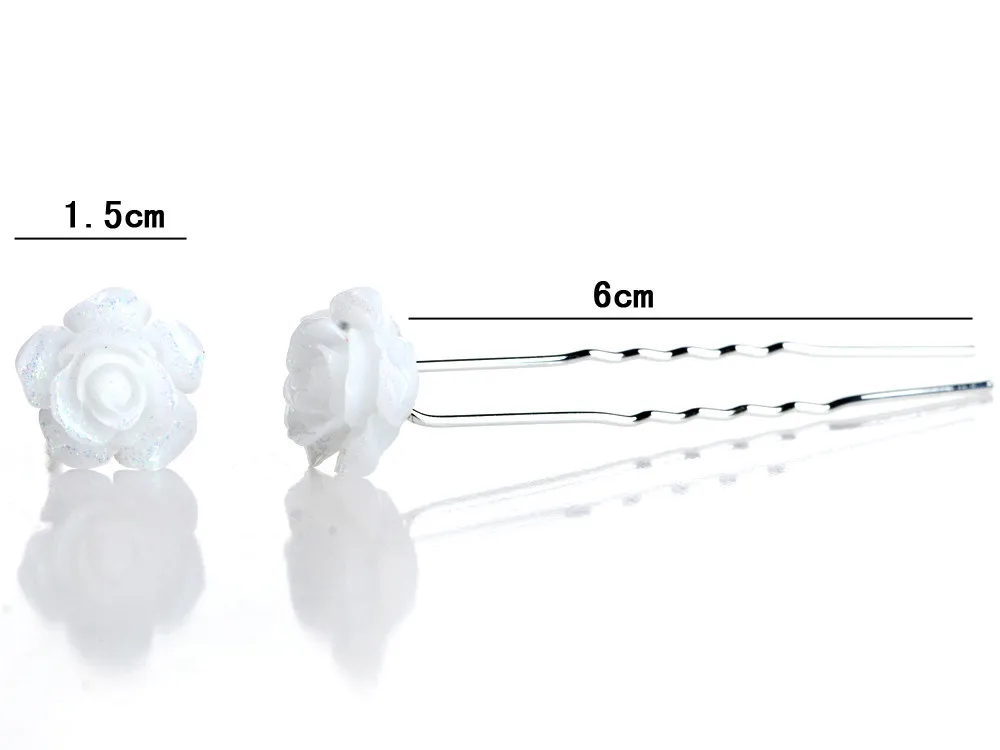 20 шт./компл. свадебные аксессуары для волос, блестящий белый цветок Шпильки заколки для волос для Для женщин Головные уборы украшения