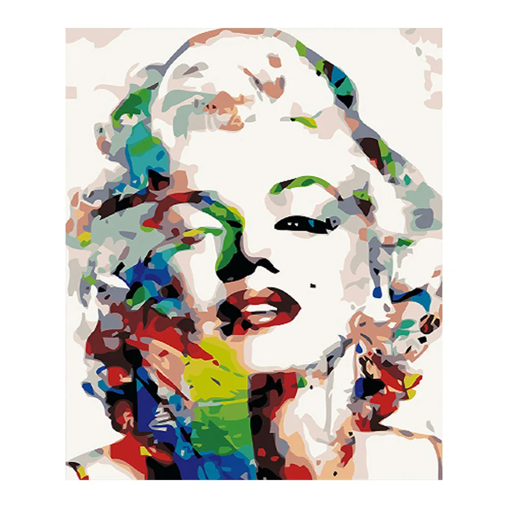 

Monroe portrait Diamond Painting Full Round Colour block New DIY Sticking Drill Cross Embroidery 5D simple Home Decoration