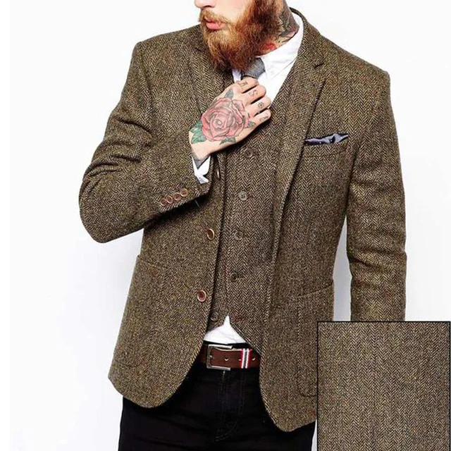 Коричневый мужской костюм Slim Fit 3 шт смокинг жениха на заказ Свадебные Костюмы Блейзер мужские костюмы Выпускной костюм Homme(пиджак+ брюки+ жилет