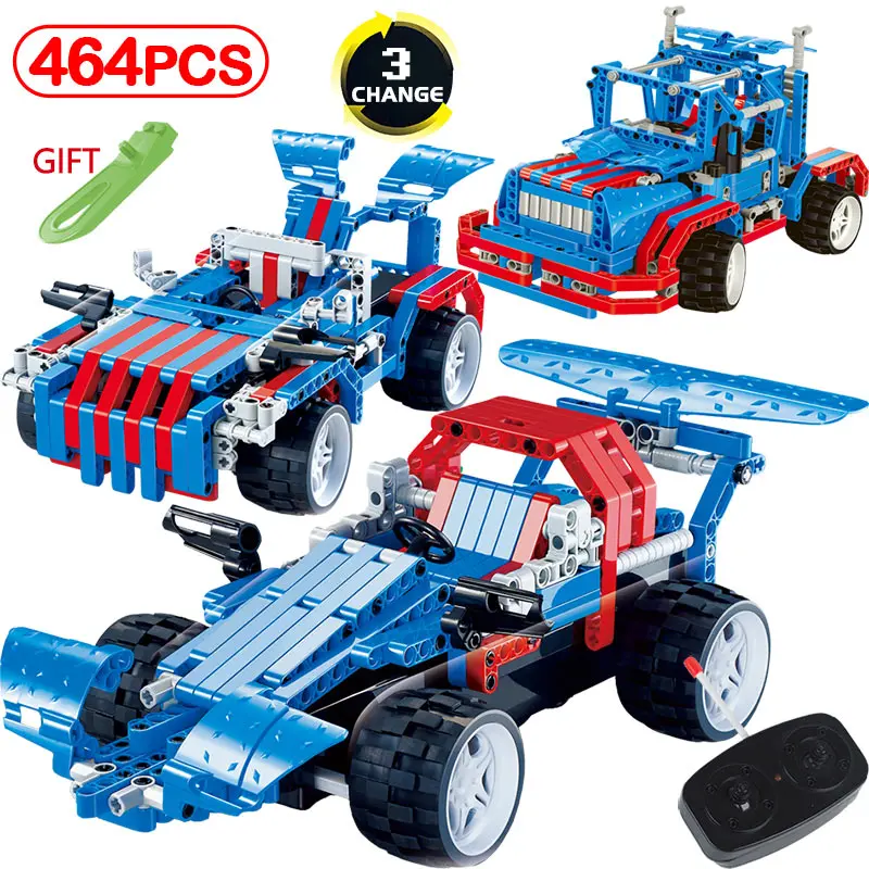 

DIY 464pcs Assemble RC Car Building Blocks Technology Component Remote Control Race Cars Toys Gift for Kids