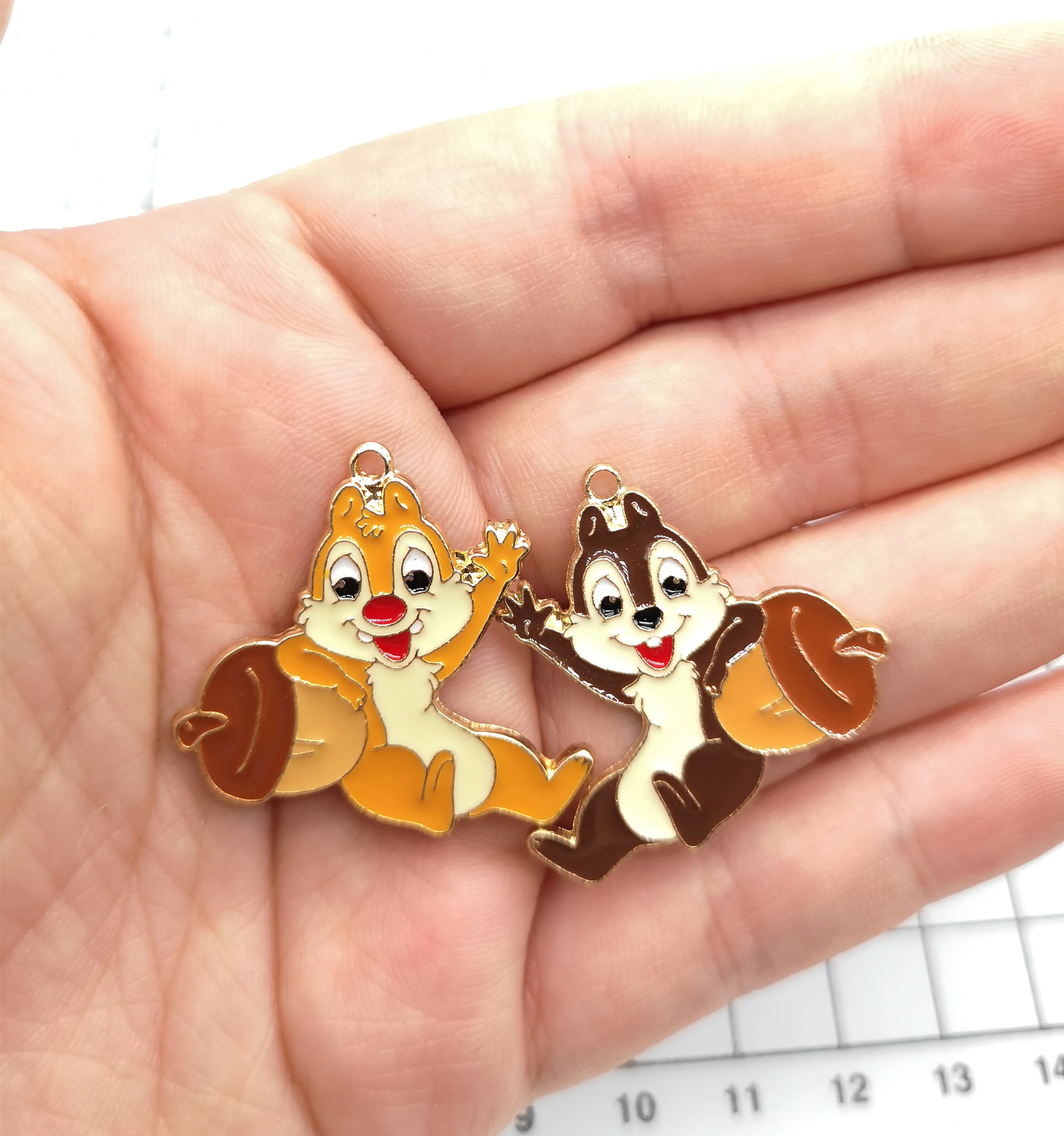 

lot 20pcs/50pcs/100pcs Cartoon chipmunk squirrel Pine nuts DIY Key chain Metal Charm Pendants Jewelry Making DIY gifts