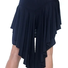 Новые черные женские латинские танцевальные юбки сексуальные женские Латинская Сальса Танго Румба ча-ча Бальные асимметричные юбки латинский танцевальный костюм