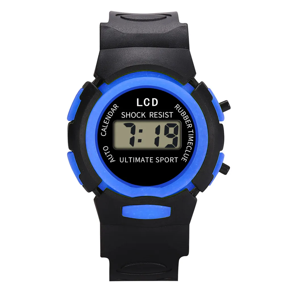 Детские часы для плавания, спортивные цифровые светодиодные аналоговые наручные часы, водонепроницаемые часы для мальчиков и девочек, подарок для студентов, часы, горячая распродажа - Цвет: Синий