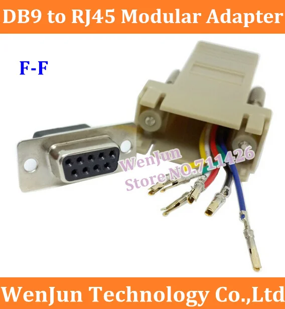 Serial DB9 9Pin RS232 Female to RJ45 Female F//F Module Adapter Connector New
