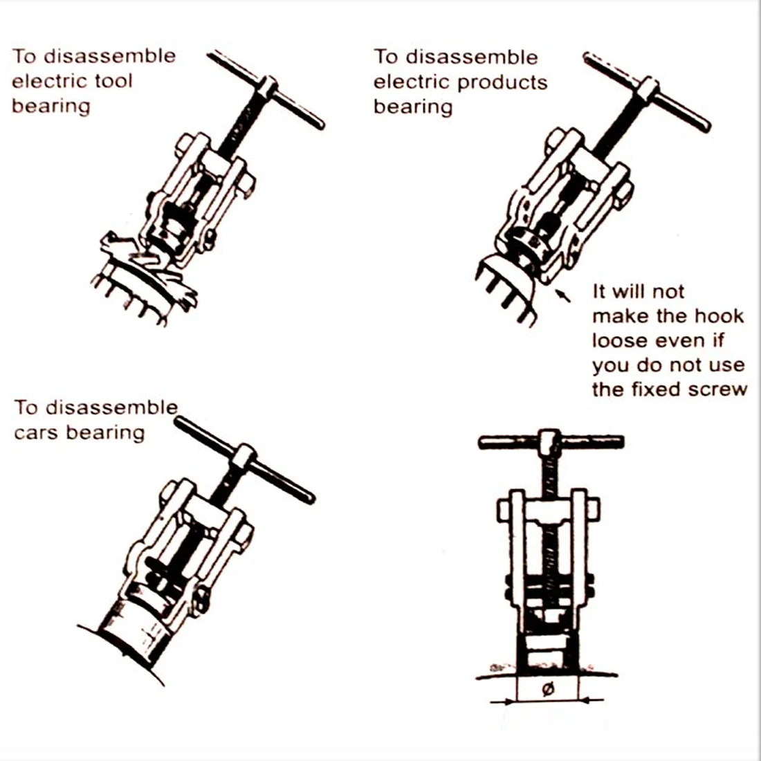 New Type Black Plated Two Jaws Gear Puller 35x45MM Armature Bearing Puller Forging