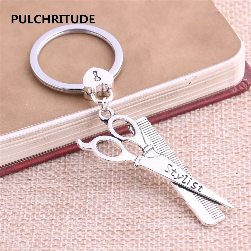 

PULCHRITUDE 4pcs Antique Silver Key Ring Handmade Key Chain Pendant DIY Metal Skull Pendant Cut Leaf Charm Keys Chain Y1044