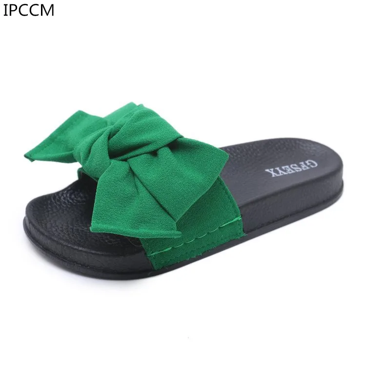 

IPCCM Summer Fashion Light Non-slip Wild Color Korean Version Of The Thick Bottom Bow Women's Slippers Large Size