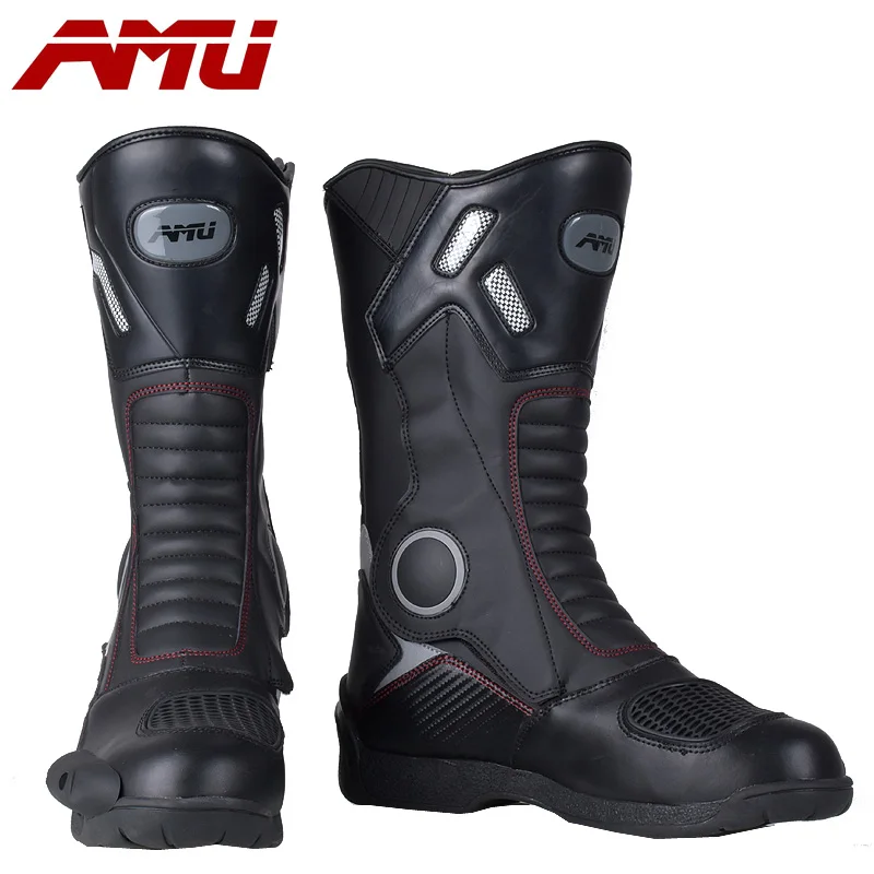 AMU мотоциклетные ботинки Водонепроницаемые кожаные ботинки|motorcycle boots|boots motomoto boots