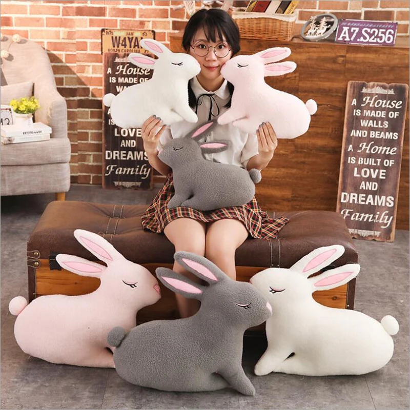 

New Style Cute Grey Pink White Rabbit Plush Toy Stuffed Animal Doll Toys Plush Pillow Children & Friends Gifts