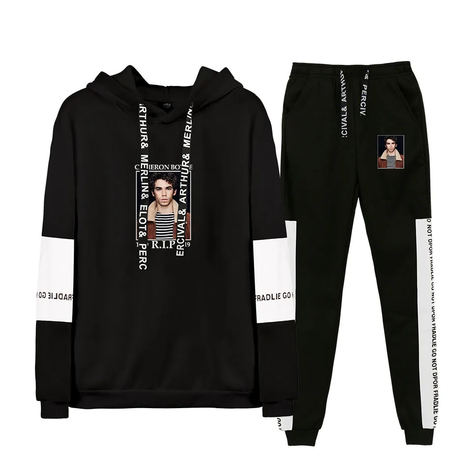 

2019 Cameron Boyce Casual fashion loose hooded sweater+Sport hip hop comfort pants two-piece set Spring autumn winter clothing