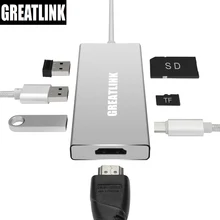 Тип USB c 3.1 USB 3.0x3 Aux кабель hdmi сплиттер USB-C Тип-C расширение оптического кабеля SD карты TF слот PD адаптер Thunderbolt