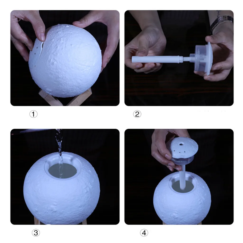 Увлажнитель воздуха Moon shapeпортативный мини домашний USB увлажняюший очиститель атомайзер воздухоочиститель диффузор светодиодный ночник тумана
