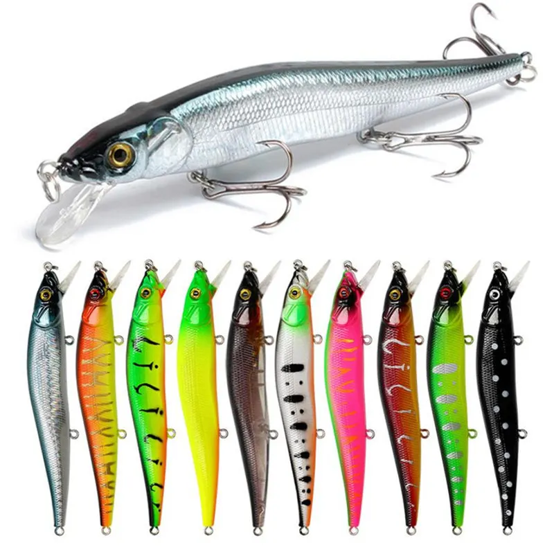 

1PCS Artificial bait 11.5cm/14g Minnow plastic lure hard fishing bait likelife body 6# carbon steel hooks for winter fishing