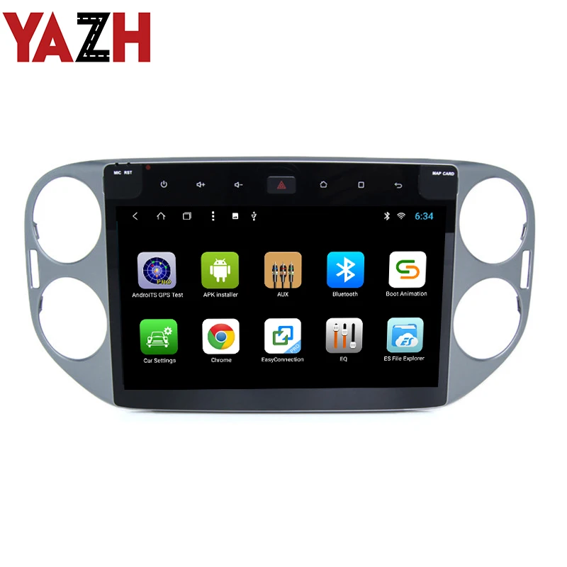 Best YAZH 2 din 10.1 inch TFT LCD IPS display For VolksWagen Tiguan 2013 2014 2015 Android Car Stereo 1080*600 Auto GPS Navigation 1