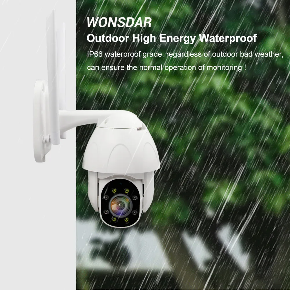 Wonsdar wifi IP камера 1080P HD наружная беспроводная PTZ скоростная купольная камера видеонаблюдения домашняя Камера Безопасности s ONVIF 2MP IR P2P Yoosee APP