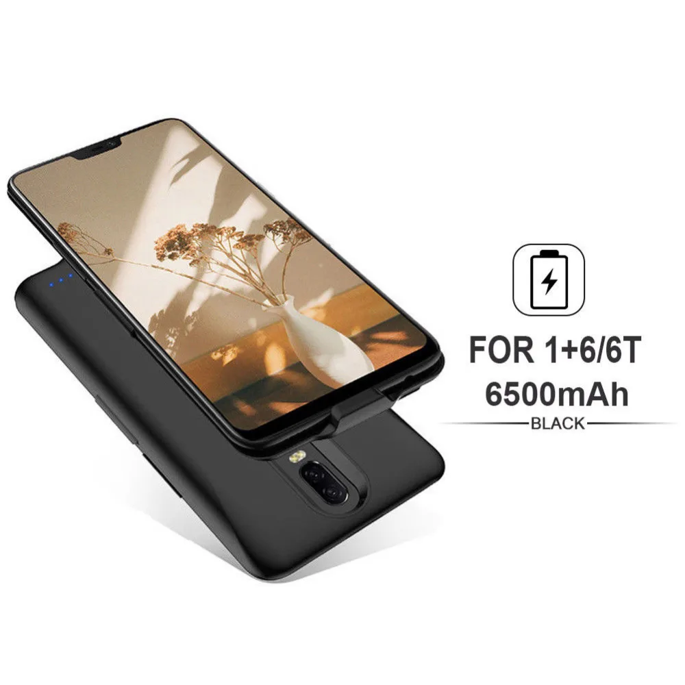 

2019 NEW! Custom Model For OnePlus 1+ 6 6T 6500mAh Battery Case Power Bank Can Fingerprint