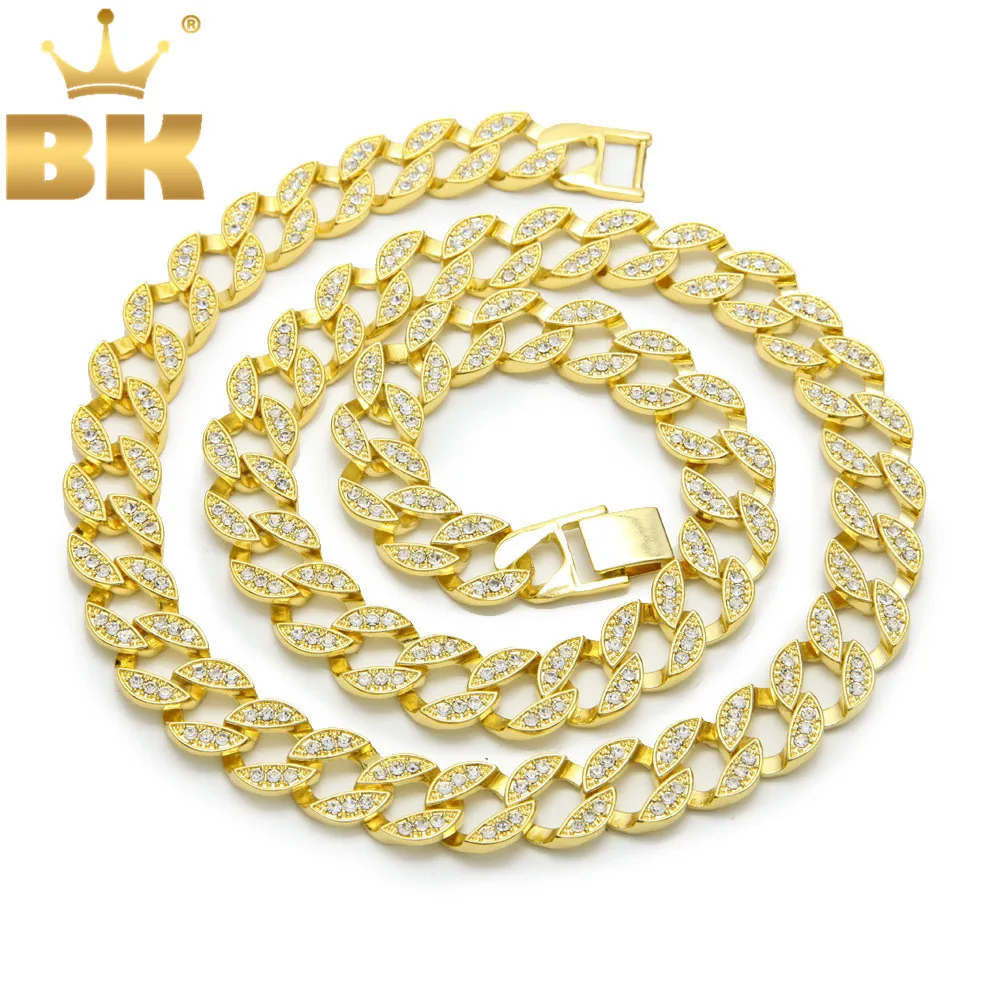 Buy THE BLING KING Full Iced Out Rhinestones Necklace Men Silver Gold Color